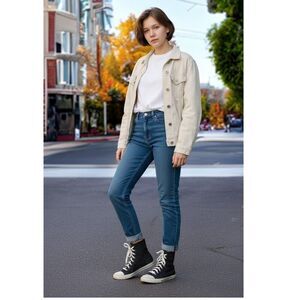 COACH Womens Black w/Silver Accents Hi-Top Leopard Lined Sneakers - Size 7.5